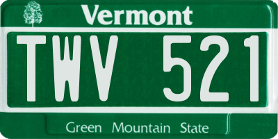 VT license plate TWV521