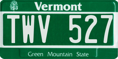 VT license plate TWV527