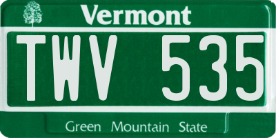 VT license plate TWV535