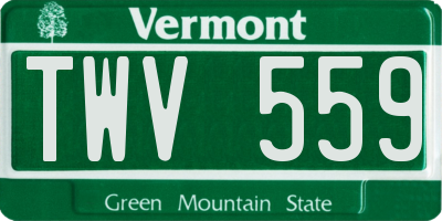 VT license plate TWV559