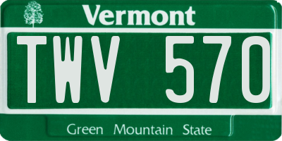 VT license plate TWV570