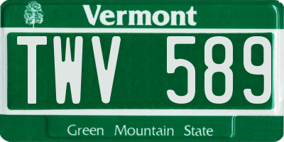 VT license plate TWV589