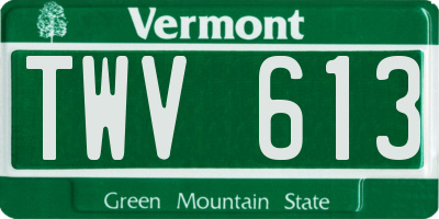 VT license plate TWV613
