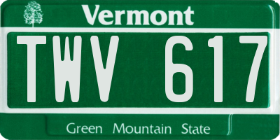 VT license plate TWV617