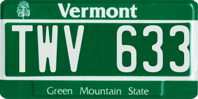 VT license plate TWV633