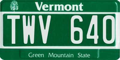 VT license plate TWV640