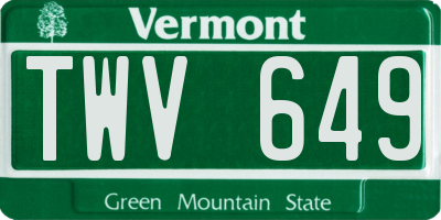 VT license plate TWV649
