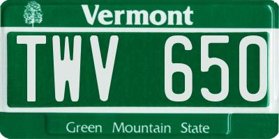 VT license plate TWV650