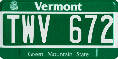 VT license plate TWV672