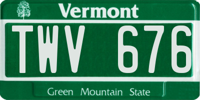 VT license plate TWV676