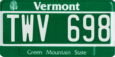 VT license plate TWV698