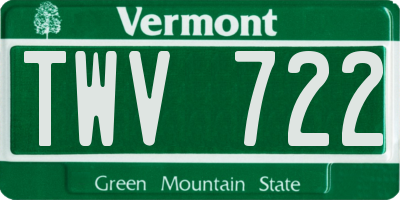 VT license plate TWV722