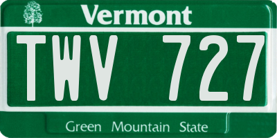 VT license plate TWV727