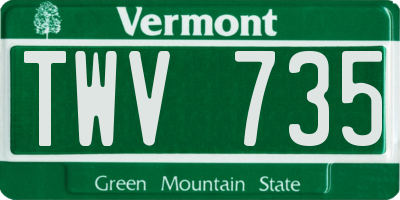 VT license plate TWV735