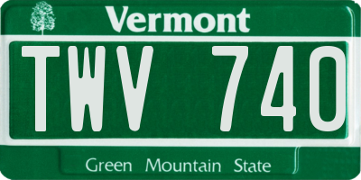 VT license plate TWV740