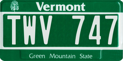 VT license plate TWV747
