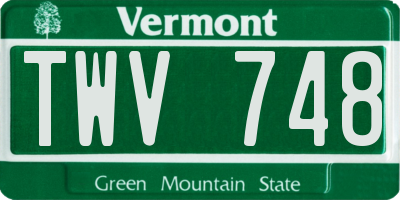 VT license plate TWV748