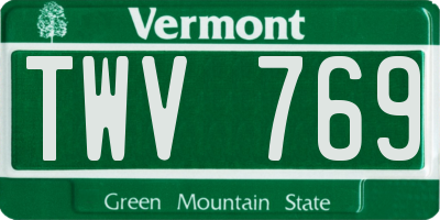 VT license plate TWV769