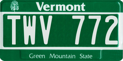 VT license plate TWV772