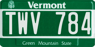 VT license plate TWV784