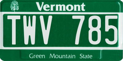 VT license plate TWV785