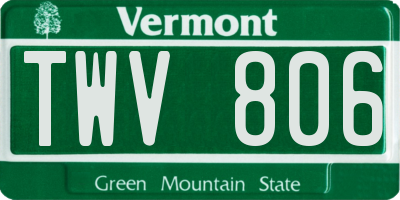 VT license plate TWV806