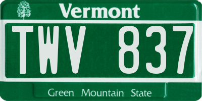 VT license plate TWV837