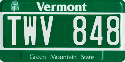 VT license plate TWV848