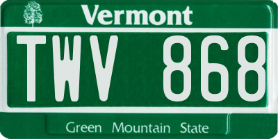 VT license plate TWV868