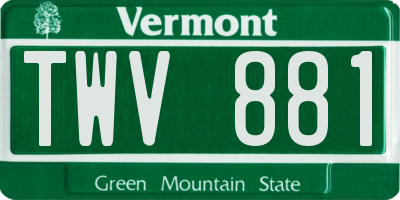 VT license plate TWV881