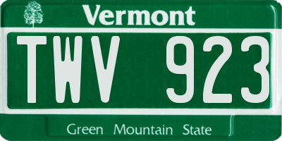 VT license plate TWV923