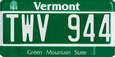 VT license plate TWV944