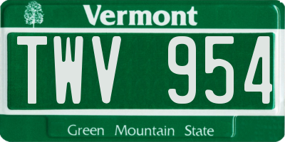 VT license plate TWV954