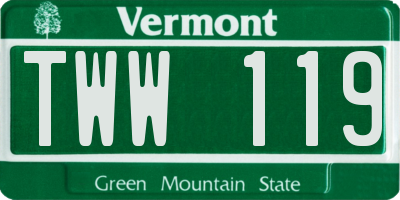 VT license plate TWW119