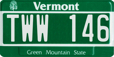 VT license plate TWW146