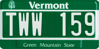 VT license plate TWW159
