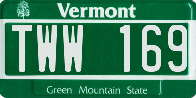 VT license plate TWW169