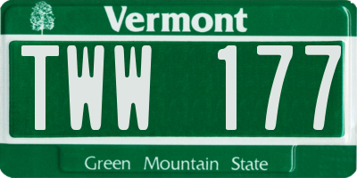 VT license plate TWW177