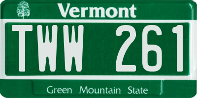 VT license plate TWW261