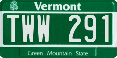 VT license plate TWW291
