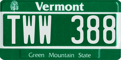VT license plate TWW388