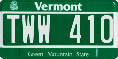 VT license plate TWW410