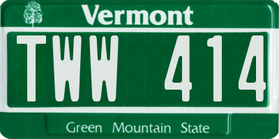 VT license plate TWW414