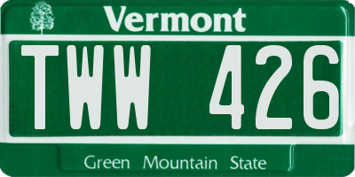 VT license plate TWW426