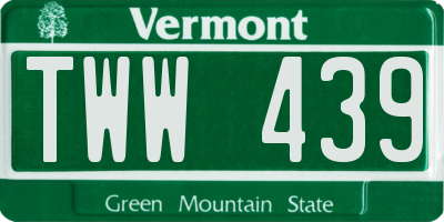 VT license plate TWW439