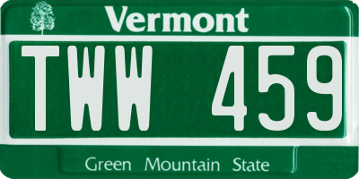 VT license plate TWW459