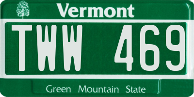 VT license plate TWW469