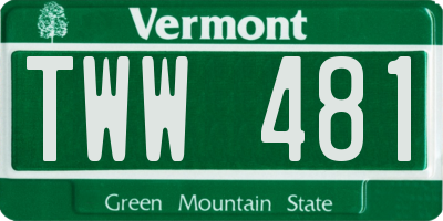 VT license plate TWW481