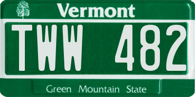 VT license plate TWW482