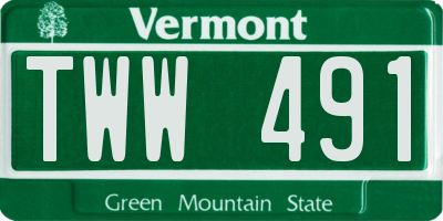 VT license plate TWW491